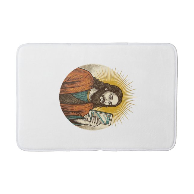 Jesus Accidental Video Instead Of Photo Camera Fai Bath Mat (Front)