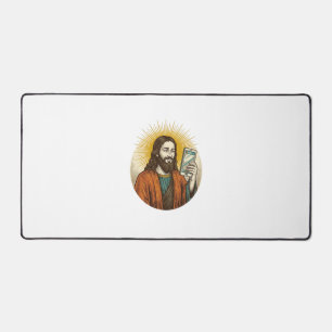 Jesus Accidental Video Instead Of Photo Camera Fai Desk Mat
