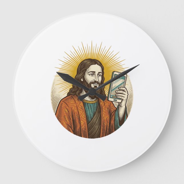 Jesus Accidental Video Instead Of Photo Camera Fai Large Clock (Front)