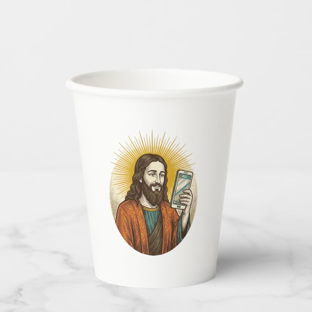 Jesus Accidental Video Instead Of Photo Camera Fai Paper Cups (Front)