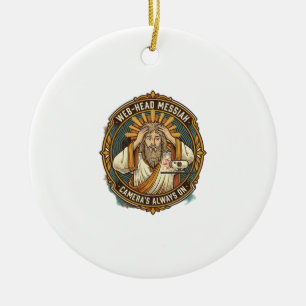 Jesus Accidental Video On Bedhead Morning Meeting  Ceramic Tree Decoration