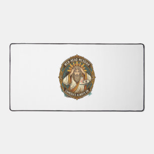 Jesus Accidental Video On Bedhead Morning Meeting Desk Mat