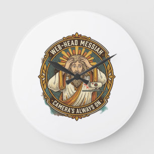 Jesus Accidental Video On Bedhead Morning Meeting Large Clock