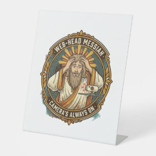Jesus Accidental Video On Bedhead Morning Meeting  Pedestal Sign