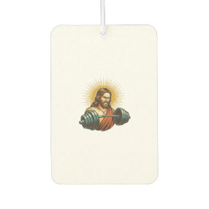 Jesus Accidentally Adding Too Much Weight Gym Fail Car Air Freshener