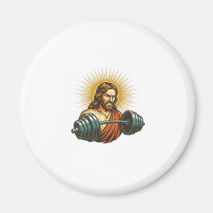 Jesus Accidentally Adding Too Much Weight Gym Fail Magnet