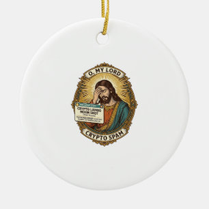 Jesus Added Spam Crypto Group Chat Annoyance Humou Ceramic Tree Decoration