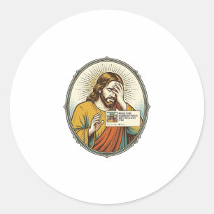 Jesus Added To Story Instead Direct Message Social Classic Round Sticker