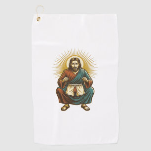 Jesus Adjusting Uncomfortable Wedgie Mid Squat Gym Golf Towel