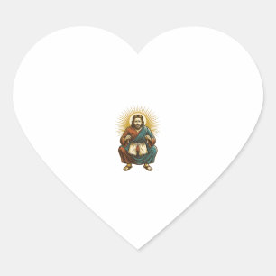 Jesus Adjusting Uncomfortable Wedgie Mid Squat Gym Heart Sticker