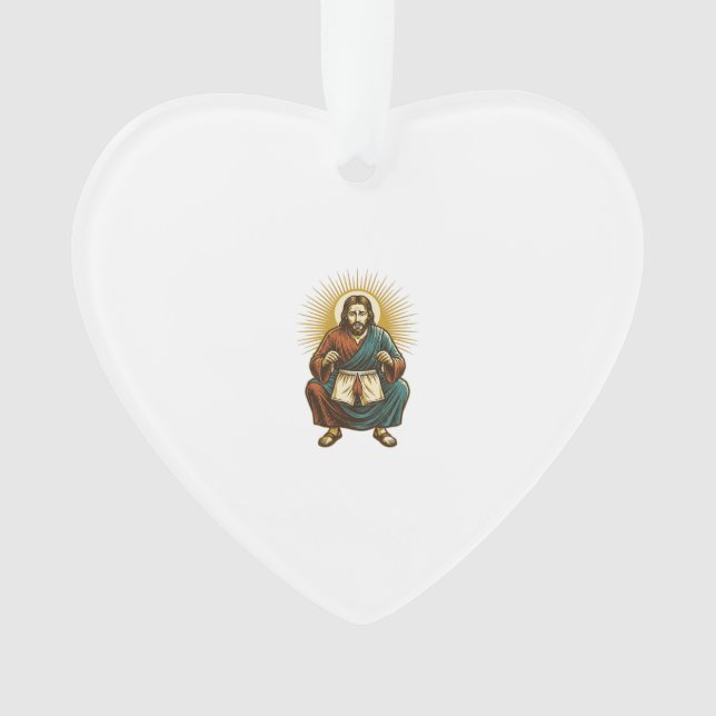 Jesus Adjusting Uncomfortable Wedgie Mid Squat Gym Ornament (Front)