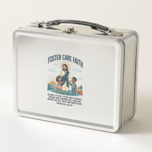 Jesus Adoption Foster Care Graphic Tee Christian A Metal Lunch Box