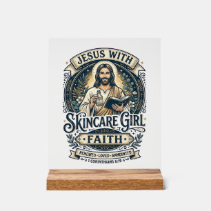 Jesus Aesthetician Skincare Vintage Shirt Christia Acrylic Sign