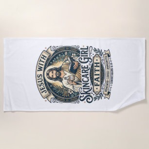 Jesus Aesthetician Skincare Vintage Shirt Christia Beach Towel