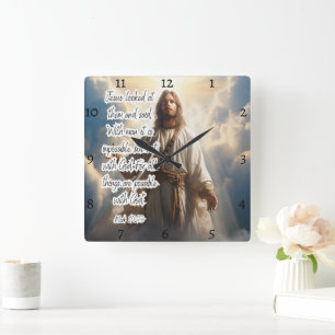 Jesus: All Things Possible  Square Wall Clock