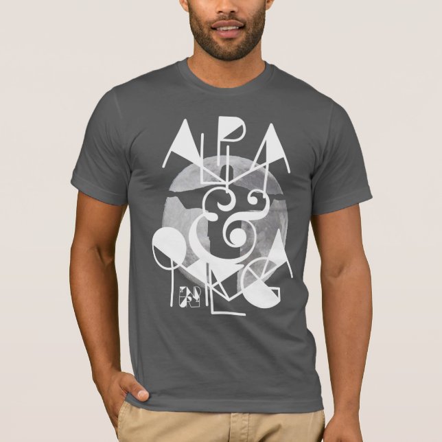 JESUS ALPHA AND OMEGA TYPOGRAPHY T-Shirt (Front)