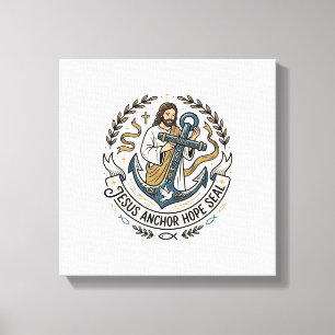 Jesus Anchor Hope Seal Jesus Anchor Hope Seal Chri Canvas Print