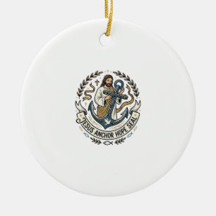 Jesus Anchor Hope Seal Jesus Anchor Hope Seal Chri Ceramic Tree Decoration