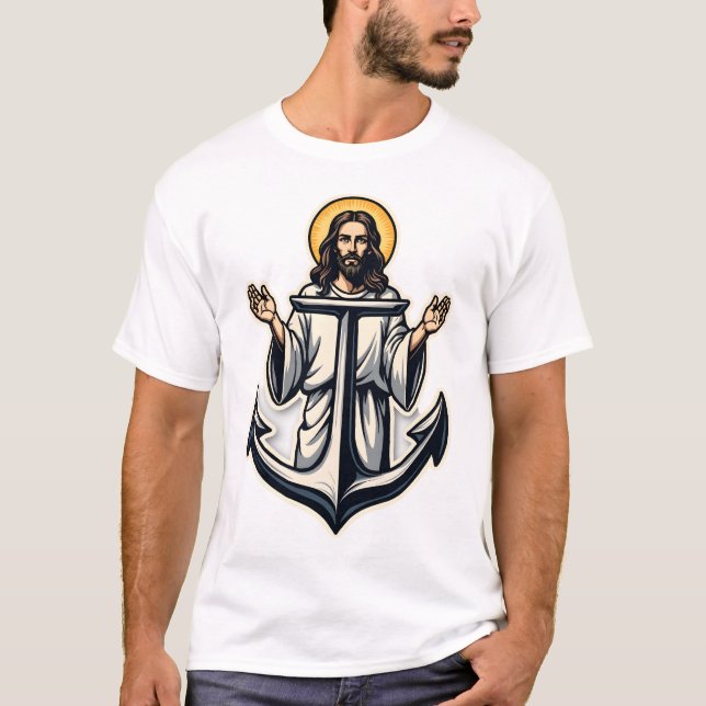 Jesus Anchor Hope Vintage Engraving Tee 2 (Front)