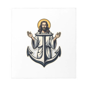 Jesus Anchor Hope Vintage Engraving Tee 2 Notepad