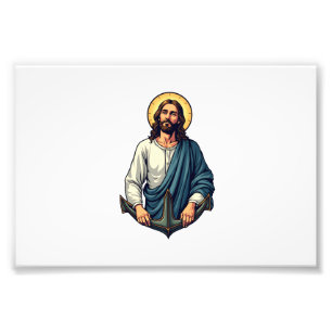 Jesus Anchor Hope Vintage Engraving Tee 2 Photo Print
