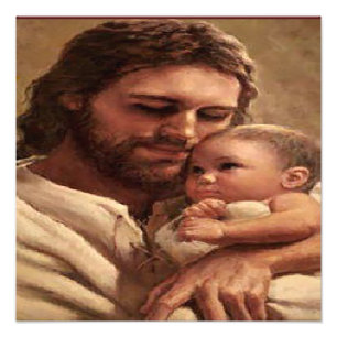 Jesus and baby photo print