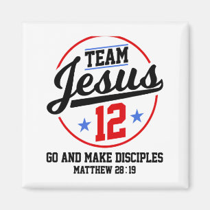 Jesus And Baseball Team Jesus Christian Matthew 28 Magnet