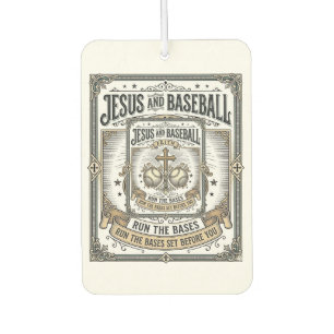 Jesus and Baseball Vintage Christian  Car Air Freshener