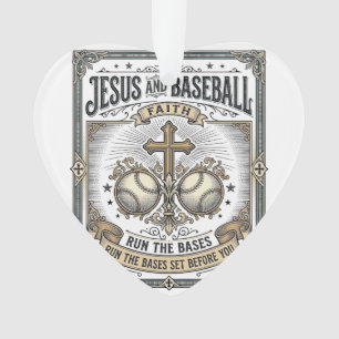 Jesus and Baseball Vintage Christian  Ornament