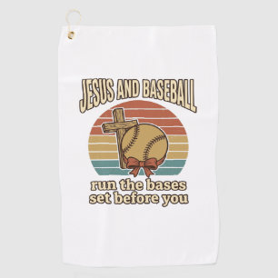 Jesus and Baseball Vintage Christian Shirt Golf Towel