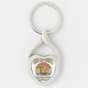 Jesus and Baseball Vintage Christian Shirt Key Ring