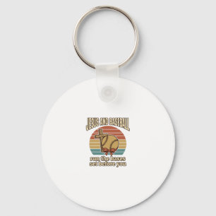 Jesus and Baseball Vintage Christian Shirt Key Ring