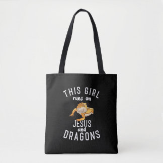 Jesus and Bearded Dragons Tote Bag