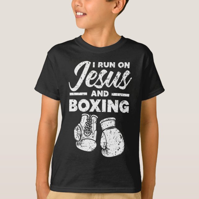 Jesus And Boxing Christian Professional Boxer Spor T-Shirt (Front)