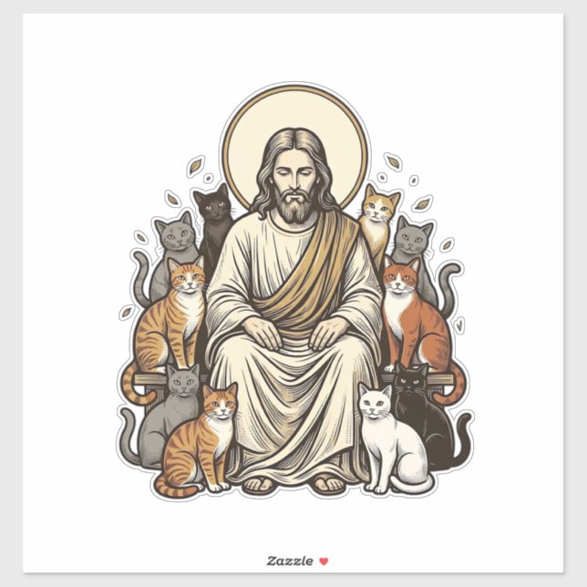Jesus and Cats Vintage (Sheet)