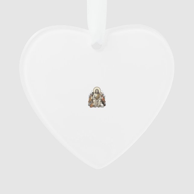 Jesus and Cats Vintage Ornament (Front)