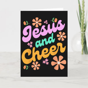 Jesus And Cheer Cheerleading Coach Funny Groovy Y2 Card
