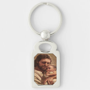 Jesus and child key ring