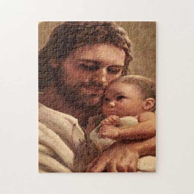 Jesus and Child Watch Jigsaw Puzzle (Vertical)