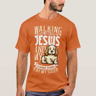 Jesus and dog Clumber Spaniel T-Shirt