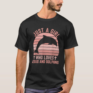 Jesus And Dolphins Christian Girl And Women T-Shirt