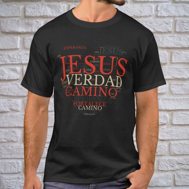 Jesus And Faith Heart Men's Christian Spanish T-Shirt (Creator Uploaded)