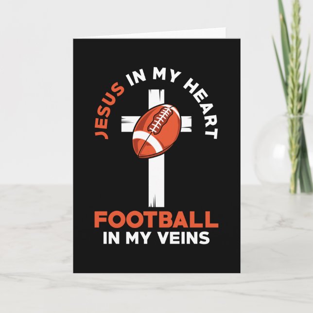 Jesus And Football Christian Saying Card (Front)