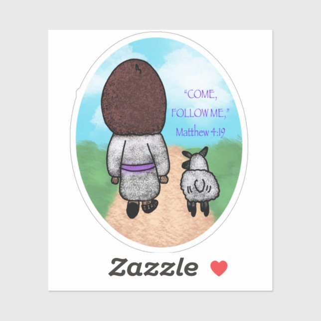 Jesus and His Sheep With Background (Sheet)
