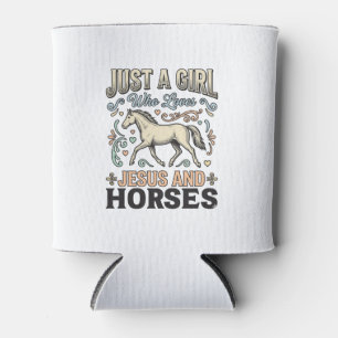 Jesus And Horses Girl Vintage Horse Faith Shirt De Can Cooler