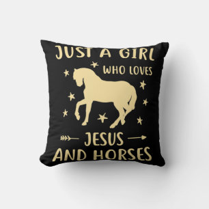 Jesus And Horses Horse Gifts For Girls Women Cushion