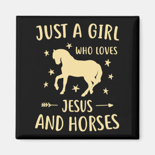 Jesus And Horses Horse Gifts For Girls Women  Magnet