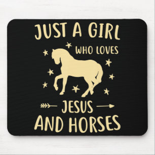 Jesus And Horses Horse Gifts For Girls Women  Mouse Pad