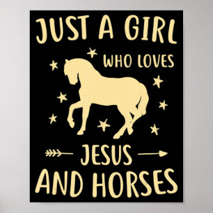 Jesus And Horses Horse Gifts For Girls Women  Poster
