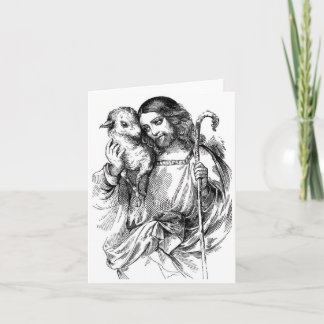 Jesus and lamb card